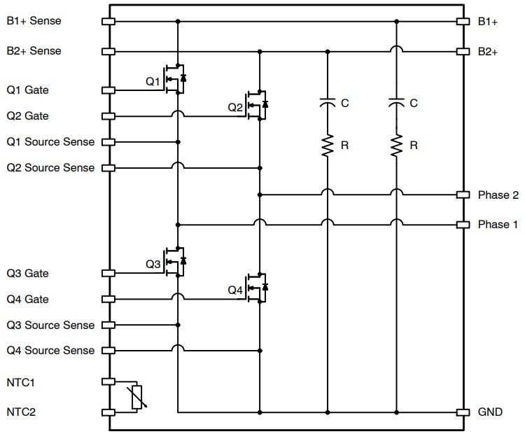 Block Diagram - onsemi NXV08H300DT1 MOSFET Module